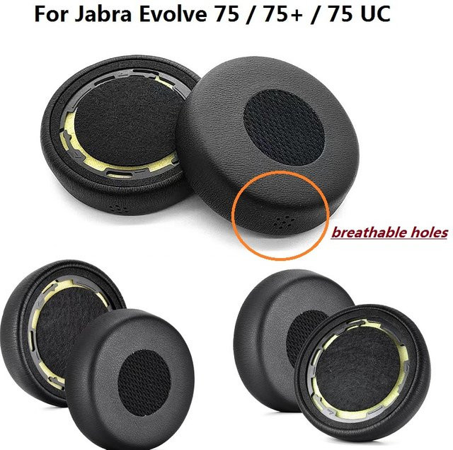 Jabra Ersatz-Ohrpolster aus weichem Memory-Schaum für Evolve 75, 75+ und 75 UC Kopfhörer in Schwarz - Bild 1