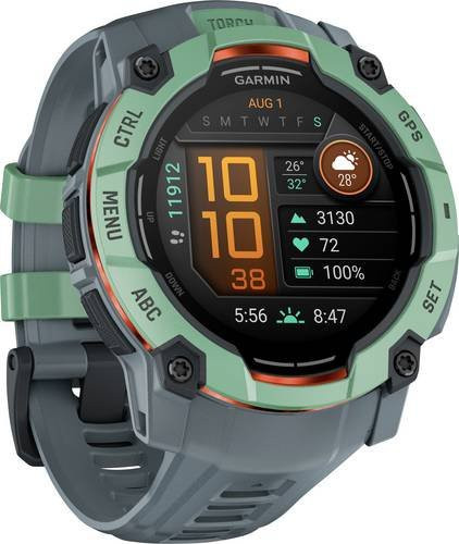 Garmin Smartwatch Instinct 3 AMOLED, 50 mm, Tropical Green, Silikon - Bild 1