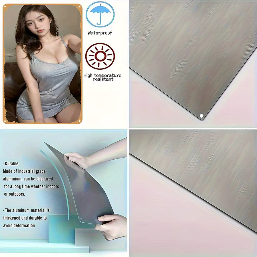 CIFBUY Metall-Wandkunst Elegante Frau in Grau als abstrakte Wanddekoration aus Aluminium B: 30,0 cm, H: 20,0 cm - Bild 2