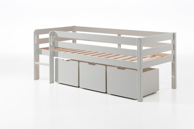 Vipack Kojen-Spielbett für Kinder aus Kiefer und MDF in Weiß, inkl. Leiter, Rolllattenrost und 3 Schubkästen, Liegefläche B: 90 cm, L: 200 cm - Bild 1