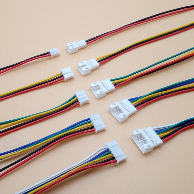 10 Paar Micro JST PH 2.0 Stecker Set mit 100 mm Drahtkabeln, männlich und weiblich, mehrfarbig - Bild 1