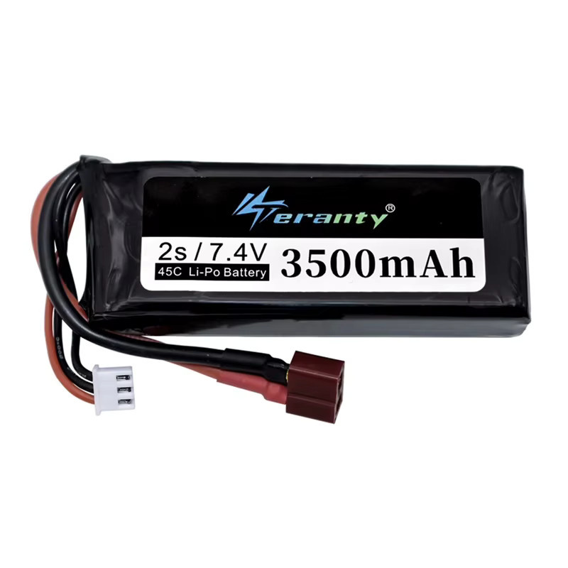 Wltoys Wiederaufladbarer Lipo-Akku 2S 7,4 V 3500mAh mit USB-C Ladegerät für 1/14 RC Auto und Boot in Schwarz - Bild 2