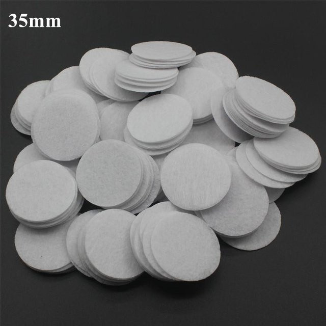 300 Stück Runde Filz Pads aus Vlies in Weiß für DIY Basteln und Nähen, Durchmesser: 25 mm, 30 mm und 35 mm - Bild 1