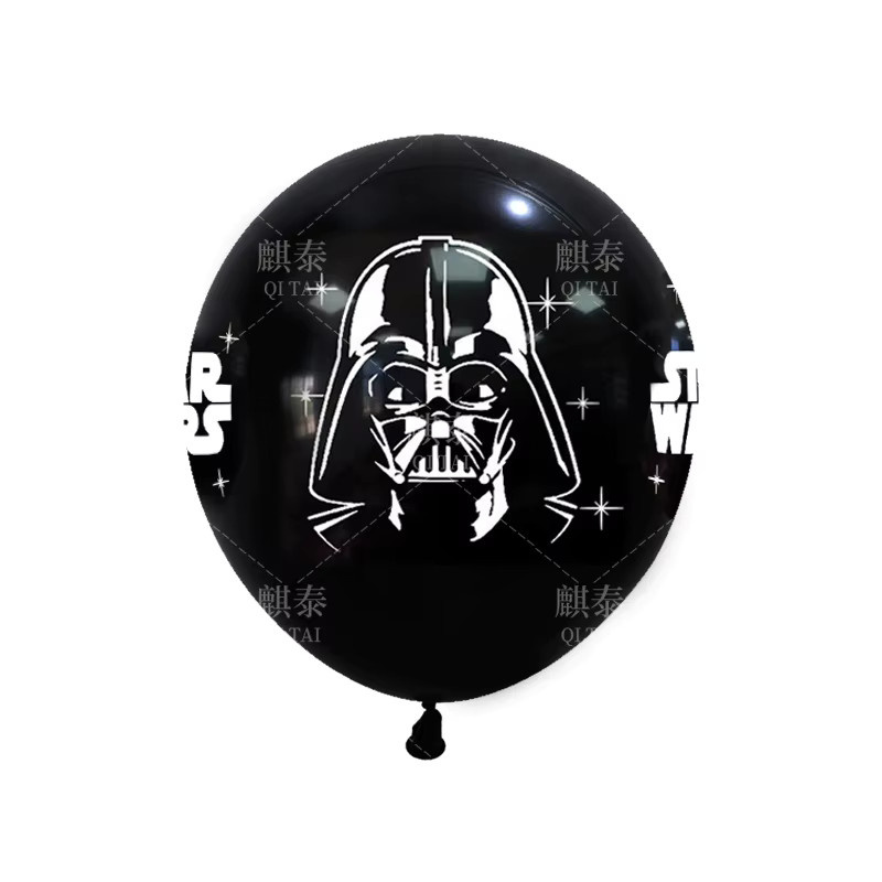Star Wars Party-Dekoration: Runde Latex-Ballons mit Sternen-Motiv in Schwarz für Kindergeburtstage (12 Stück) - Bild 2
