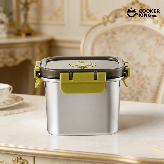 Cooker King B.Duck Fresh Box isolierte Lunchbox aus Edelstahl und PP mit Clip-Verschluss, 420 ml, 660 ml und 900 ml - Bild 1