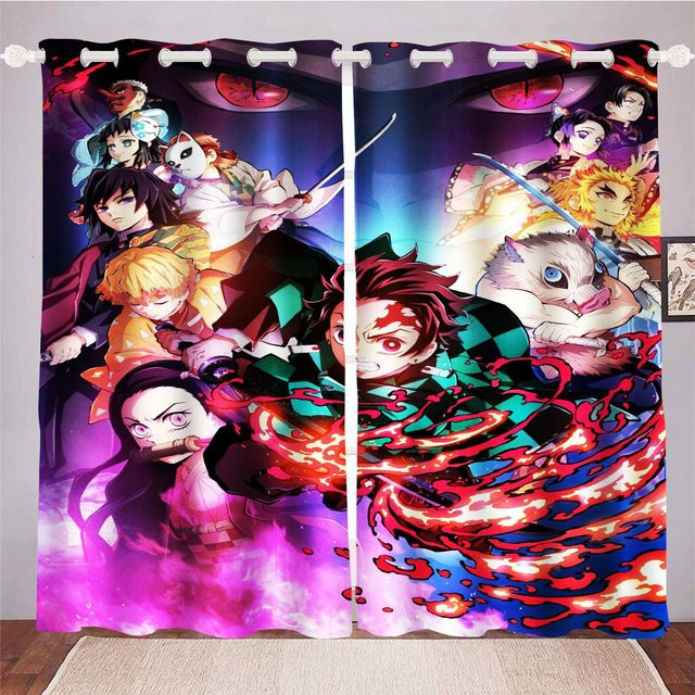 Anime Verdunkelungsvorhänge von Household supplies MH, Mehrfarbig, B: 100 cm, H: 140 cm - Bild 1