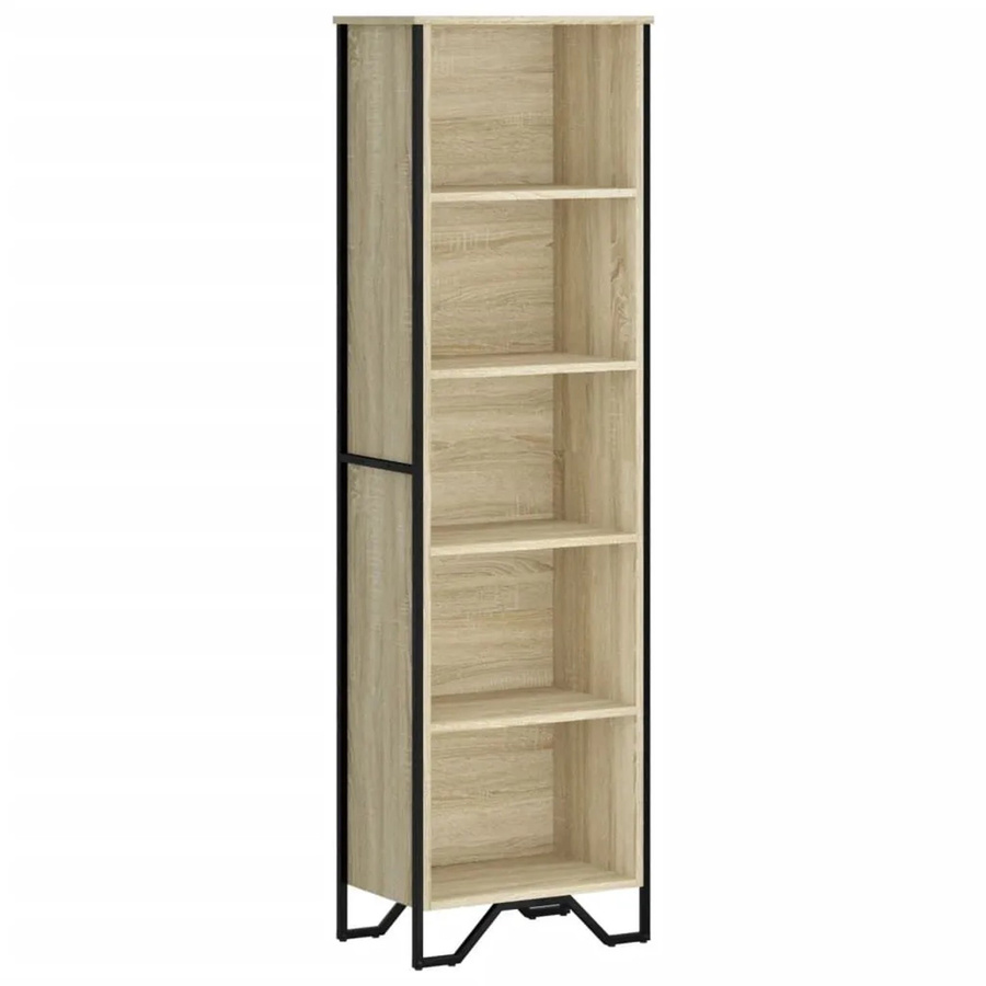vidaXL Bücherregal modern in Beige und Braun aus MDF und Metall, B/T/H: 50 x 31 x 169 cm - Bild 2