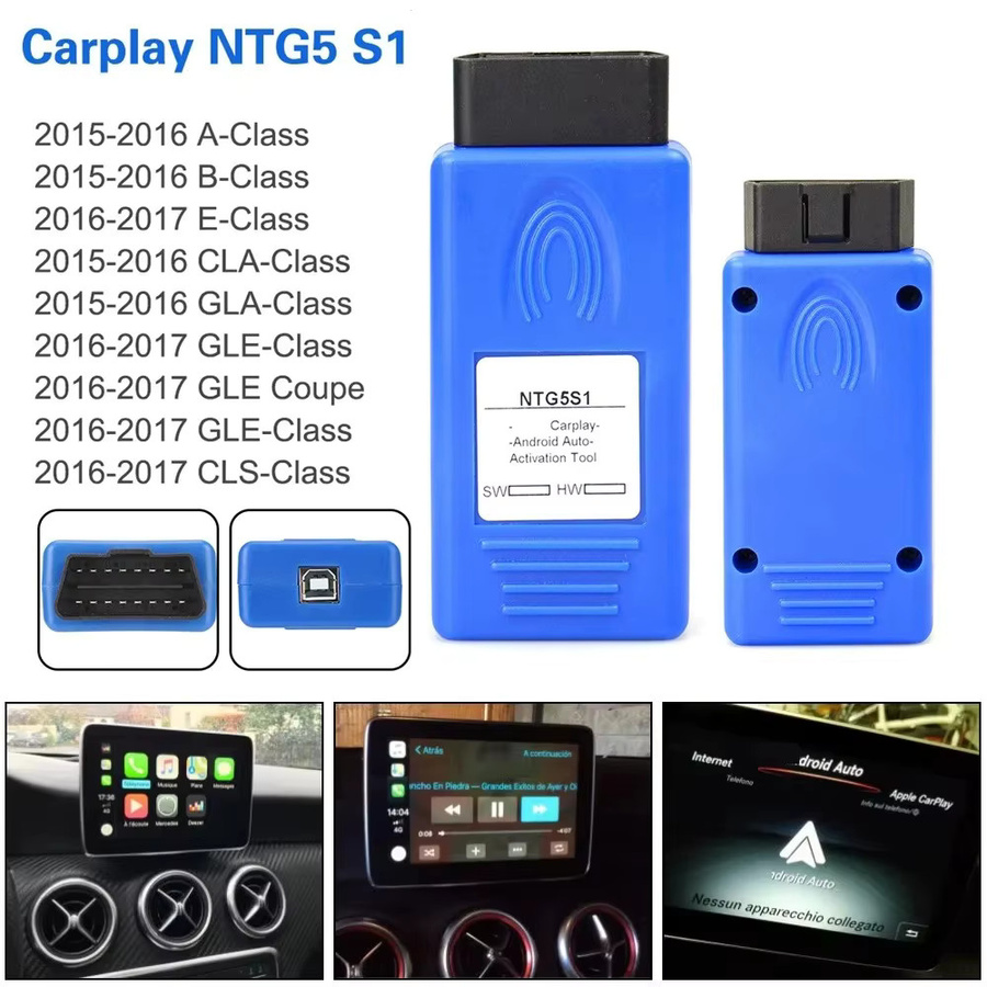 XMSJ Auto-Aktivierungstool für Mercedes-Benz A/B/CLA mit Apple/Android OBD2 NTG5 S2 CarPlay Original-Protokollkommunikation in Blau - Bild 2