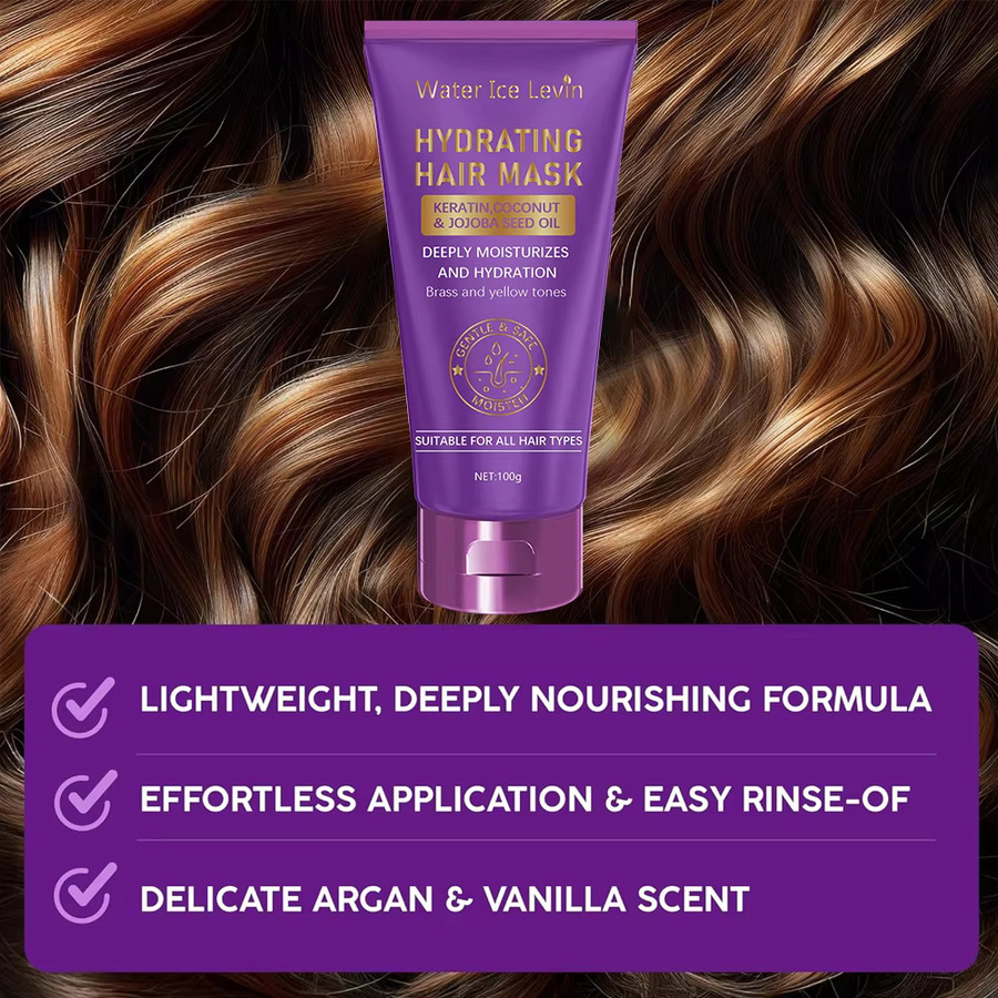 Water Ice Levin Keratin Haarmaske, lila, für trockenes und strapaziertes Haar - Bild 3