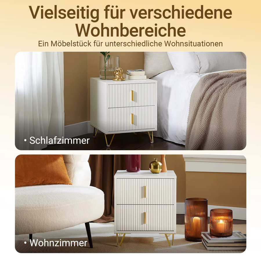 SoBuy FBT115 Nachttisch in Schwarz mit 2 Schubladen, moderner Beistelltisch für dein Schlafzimmer, B: 40 cm, T: 40 cm, H: 47 cm - Bild 5