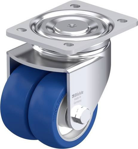 Blickle LHD-ALBS 100K Stahlblech-Doppel-Lenkrolle in Silber, Rad-Durchmesser: 100 mm, Tragfähigkeit: 640 kg - Bild 1