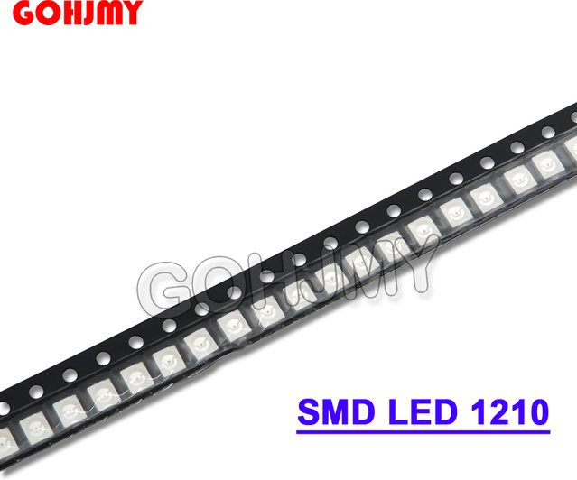 GOHJMY 100 Stück RGB SMD LED Set 3528 1210 Superhelle Multicolour Dioden in Rot Gelb Blau Grün Weiß - Bild 1