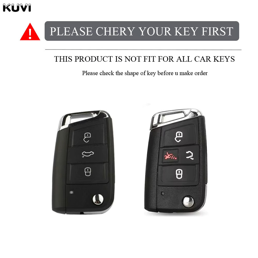 Kuvi TPU Schlüsselhülle für VW Volkswagen Golf 7 MK7 Tiguan MK2 Seat Ateca Leon FR Ibiza Skoda Octavia Kodiaq mit 4 Tasten - Bild 1