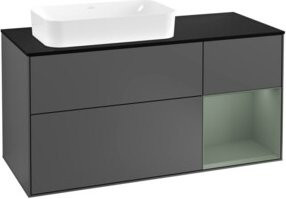 V&B Waschtischunterschrank Finion mit Wandbeleuchtung, Anthrazit lackiert, Breite: 120 cm, Höhe: 50,1 cm, Tiefe: 50,1 cm - Bild 1