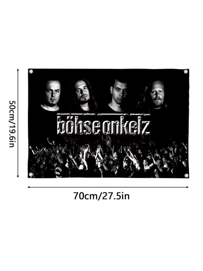 B-Bohse Onkelz Rock Band Wandbehang Schwarz als Kunst Banner für Wohnzimmer und Outdoor - Bild 5