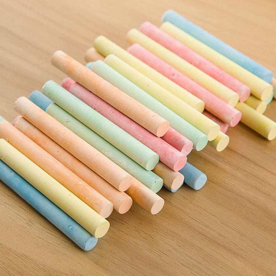 TOMTOP JMS Bunte Zeichenkreide für Tafel, Schule und Büro, Staubfrei und Pigmentreich, Mehrfarbig - Bild 2