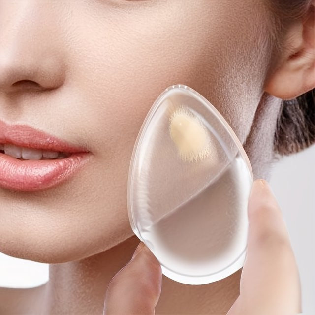 2 Stück Silikon-Make-up-Schwamm, transparent, wiederverwendbar - Bild 1