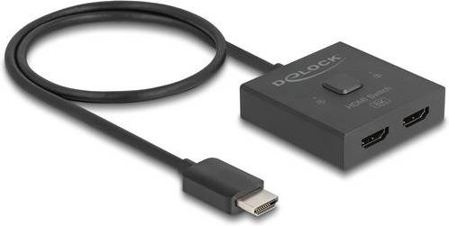 Delock 18901 HDMI-Switch 2 auf 1 bidirektional 8K in Schwarz - Bild 1