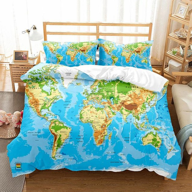 Lodestar 3D Bettwäsche-Set mit grafischem Naturdesign in Blau, Material Mikrofaser/Polyester, B/H: 150 x 200 cm - Bild 1
