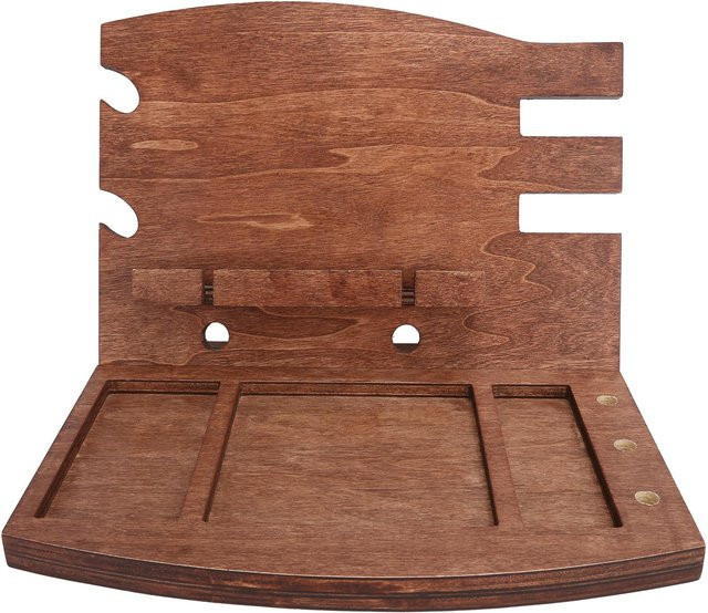 KONNWEI Holz Handy Dockingstation und Organizer für Schreibtisch in Braun - Bild 1