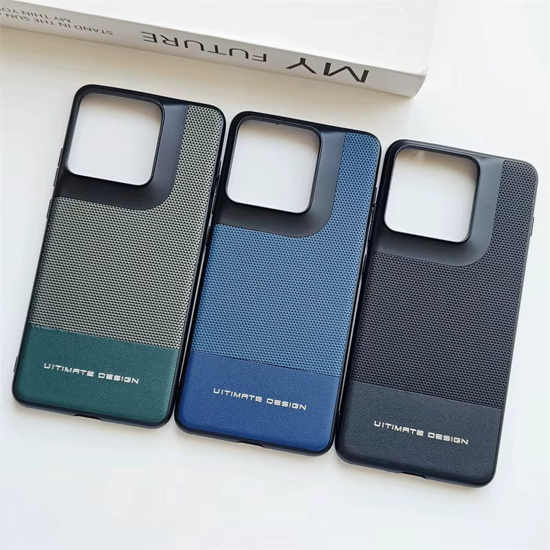 Luxuriöse Lederhülle für Motorola Signature MOTO Edge 70 Pro und Edge 70 Ultra in Colorblock-Design, stoßfester Bumper, Schwarz/Mehrfarbig - Bild 1