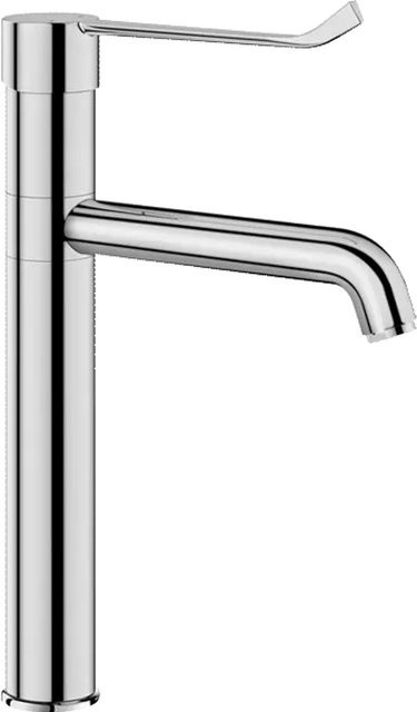 Delabie Einhebel-Waschtischmischer mit Schwenkauslauf in Chrom, Farbe: Silber, Höhe: 20,5 cm, Breite: 17,0 cm, Tiefe: 20,0 cm - Bild 1