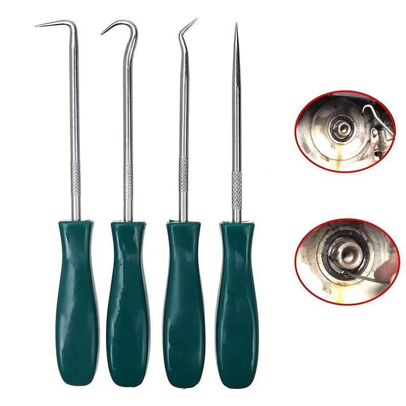 EQZ 4-teiliges Auto-Öldichtungs-Schraubendreher-Set mit Hakenwerkzeugen und O-Ring-Dichtungsentferner in Grün, Länge: 130 mm - Bild 2