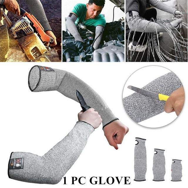Schnittfeste Armschutzhandschuhe in Grau für Gartenarbeit und Reparaturen - Bild 1