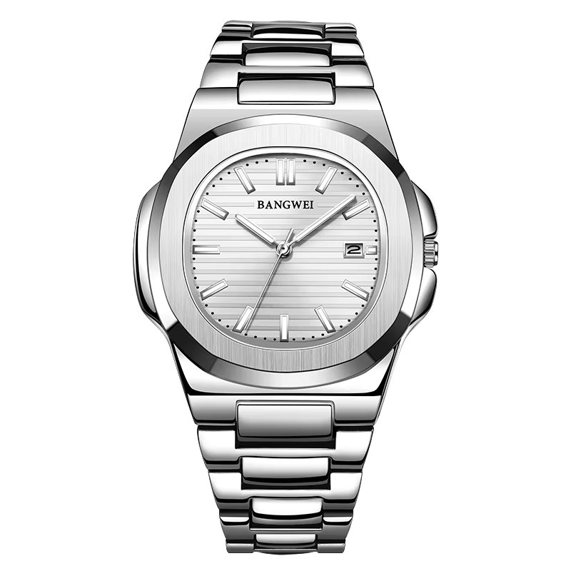 LIGE Armbanduhr, Quarz, Edelstahl, Silber, Herren, Datum, Leuchtzeiger - Bild 7