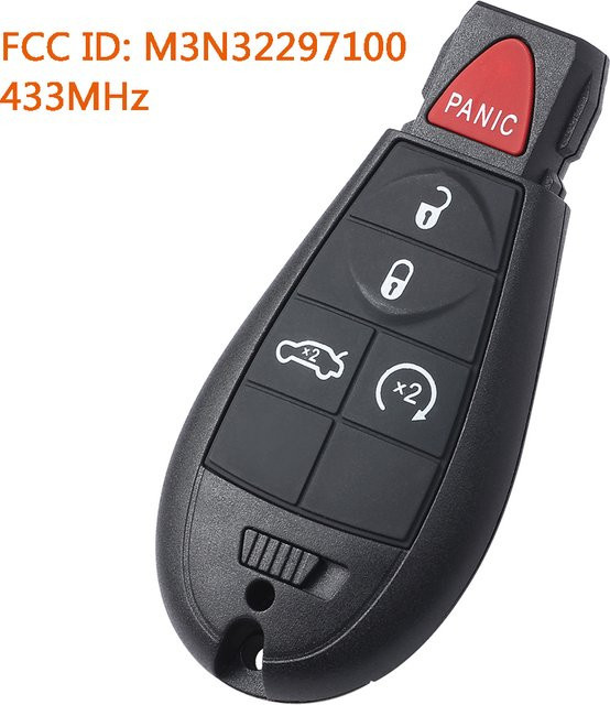 DIYKEY Smart Keyless Funkfernbedienung Autoschlüssel für Dodge Dart 2013-2016, 433MHz, ID46 Chip, Schwarz - Bild 1