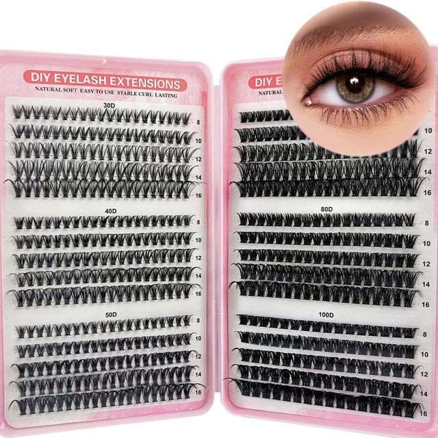 ORREUI Wimpernverlängerungen Einzelwimpern, 30-100D, C-Curl, Hybrid - Bild 1