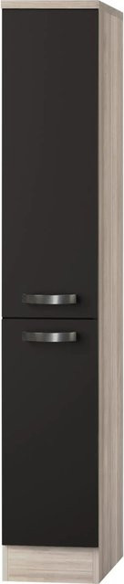 Optifit Küchen-Midi-Apothekerschrank Faro220 mit Innenschubladen, Anthrazit-Braun, B/T/H: 30 x 60 x 174,4 cm - Bild 1