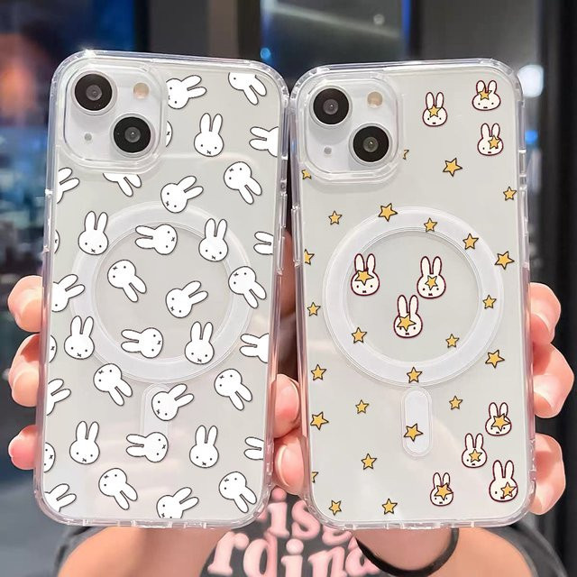 Miffy Hasen MagSafe Magnetische Handyhülle für iPhone 17 16 15 14 13 12 11 Pro Max Plus SE Transparent - Bild 1