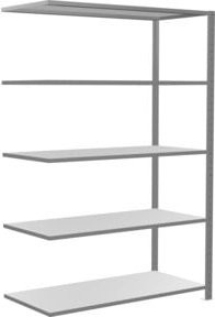 Schulte Anbauregal Steckregal MULTIplus150 in Silber und Grau, verzinkt mit 5 verstellbaren Fachböden, B/T/H: 200 x 130 x 60 cm - Bild 1