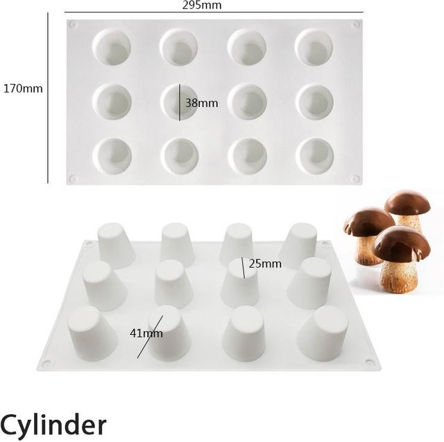 Rainy Hyades Silikon-Mousse-Kuchenform in Pilzform, Braun und Weiß, Rund - Bild 1