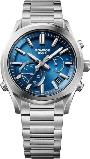 Casio Chronograph Edifice, Solar, Edelstahl, Blau, 40 mm, Herren - Bild 1