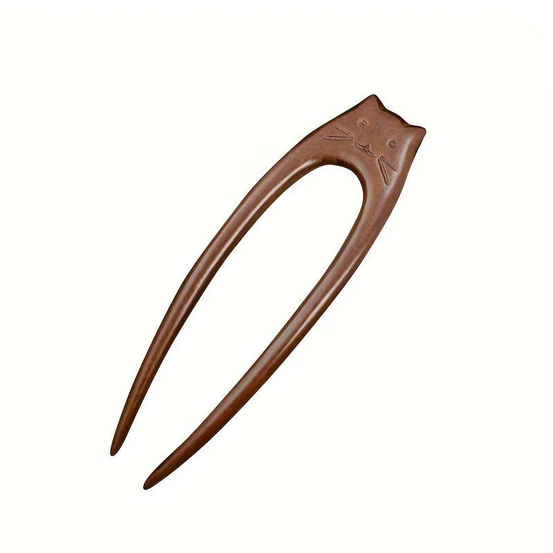 Define Beauty Sandelholz-Katzenhaarnadel, handgeschnitzter Haarstab, Damen - Bild 5