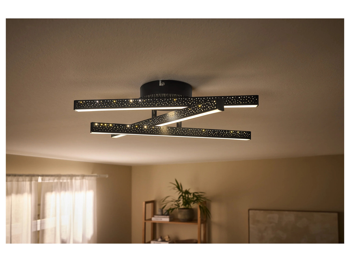 LIVARNO LED Deckenleuchte Sterndekor in Schwarz mit warmweißem Licht - Bild 2