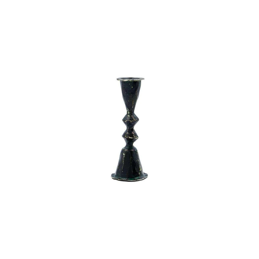 House Doctor Kerzenhalter Mero in Schwarz im Vintage-Look aus Eisen, Höhe: 14 cm - Bild 1