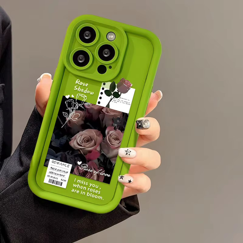 Luxus Silikon Handyhülle mit Rosenmuster für Apple iPhone Modelle - Bild 3
