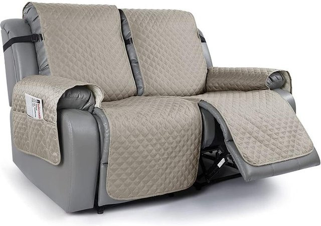 RTTIME Wendebezug für 1-2 Sitzer Sofas und Sessel, rutschfester Mikrofaser Couchbezug in Beige mit Haarschutz für Haustiere - Bild 1