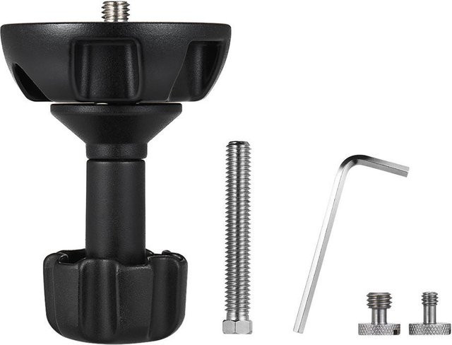 Shoemst Halbkugel Flat-to-Bowl-Adapter mit 1/4- und 3/8-Zoll-Schrauben für Fluidkopf, Stativ und DSLR-Rig, Schwarz, 75mm - Bild 1