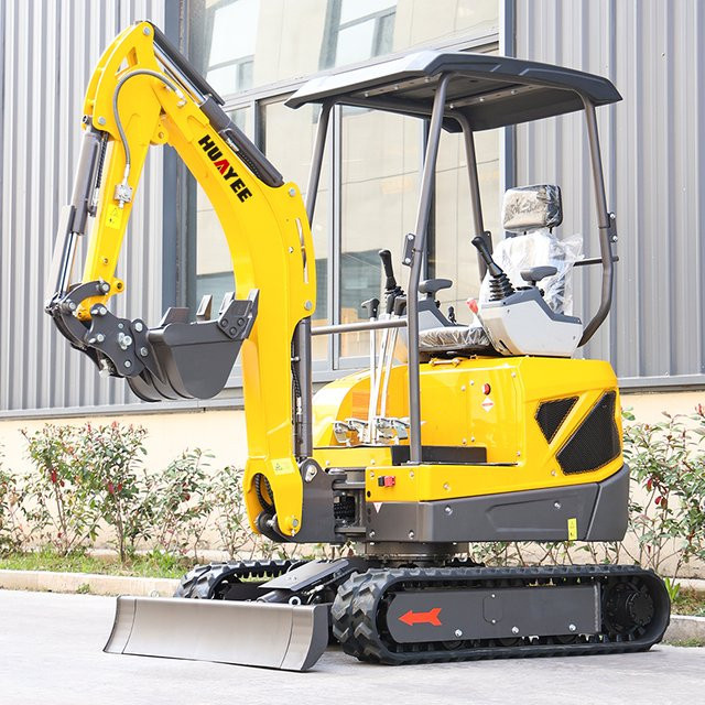 HUAYEE Mini-Bagger 1,8 Tonnen, multifunktionaler kleiner Raupenbagger in Gelb - Bild 1