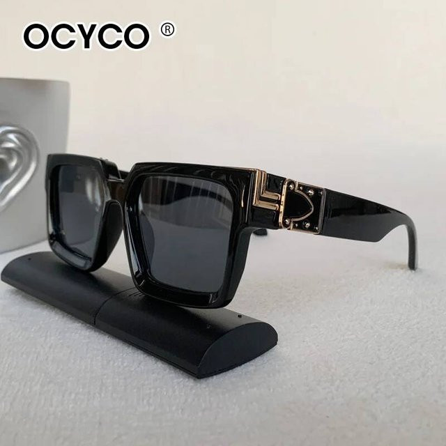 OCYCO Retro Sonnenbrille, quadratisch, Vollrand, schwarz, Unisex - Bild 1