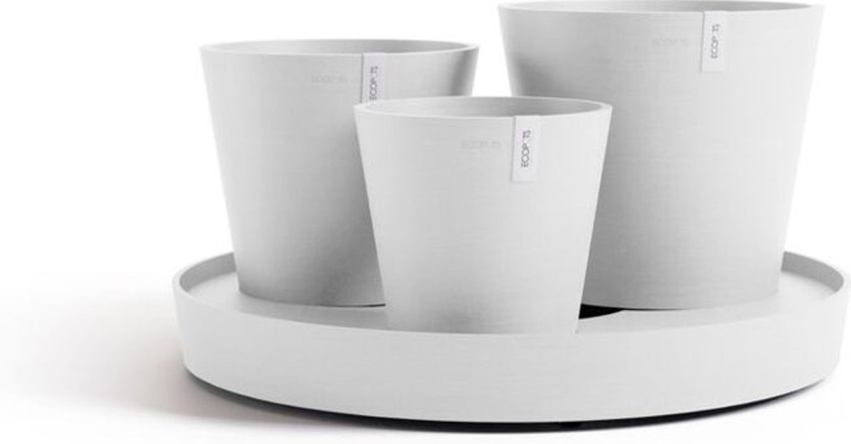 Ecopots Dubai Er Blumentopf Weiß aus Kunststoff, B: 56,5 cm, H: 30,7 cm - Bild 1