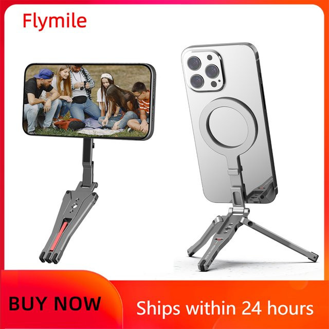Flymile Magnetisches Selfie-Stick-Stativ für iPhone 16, 15, 14, 13, 12 Pro Max mit MagSafe Kompatibilität und faltbarem Design - Bild 1