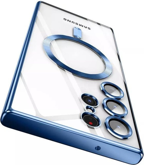 Magnetische transparente Schutzhülle mit Linsenschutz für Samsung Galaxy S26 S25 S24 S23 Ultra Plus kompatibel mit MagSafe, Navy Blau - Bild 1