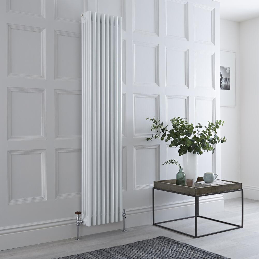 Hudson Reed Gliederheizkörper Regent aus Stahl in Weiß, 1600W, Höhe: 180 cm, Breite: 36 cm - Bild 1