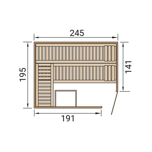 WEKA Designsauna Cubilis 3 für 6 Personen in Braun inklusive 9 kW Ofen mit externer Steuerung und Saunaleuchtenset - Bild 2
