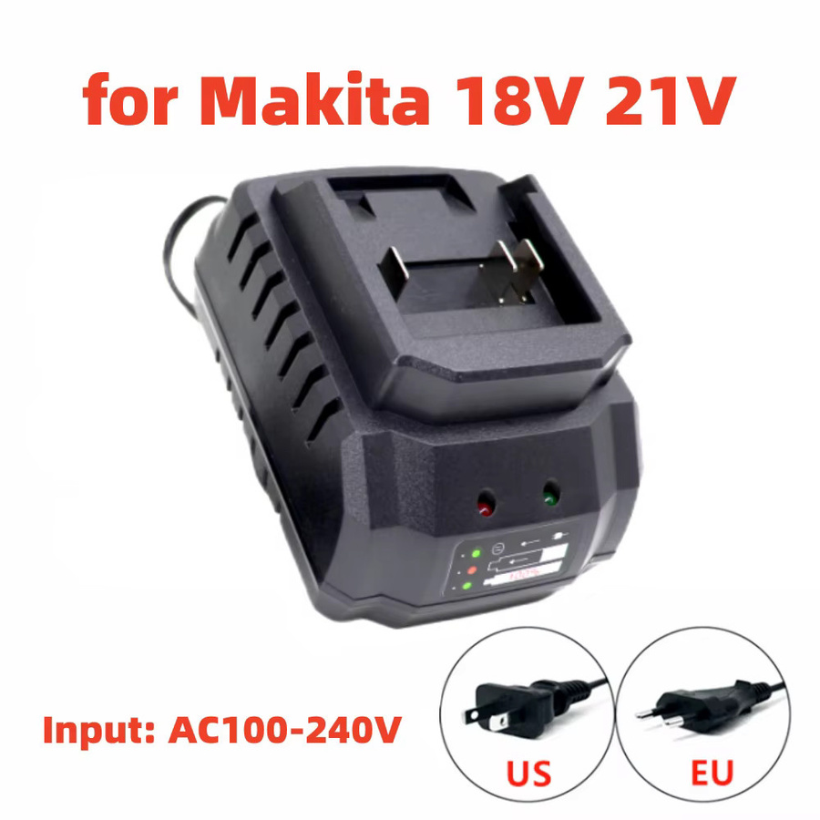 Schnellladegerät für Makita 18V und 21V Li-Ionen-Akkus in Schwarz - Bild 2